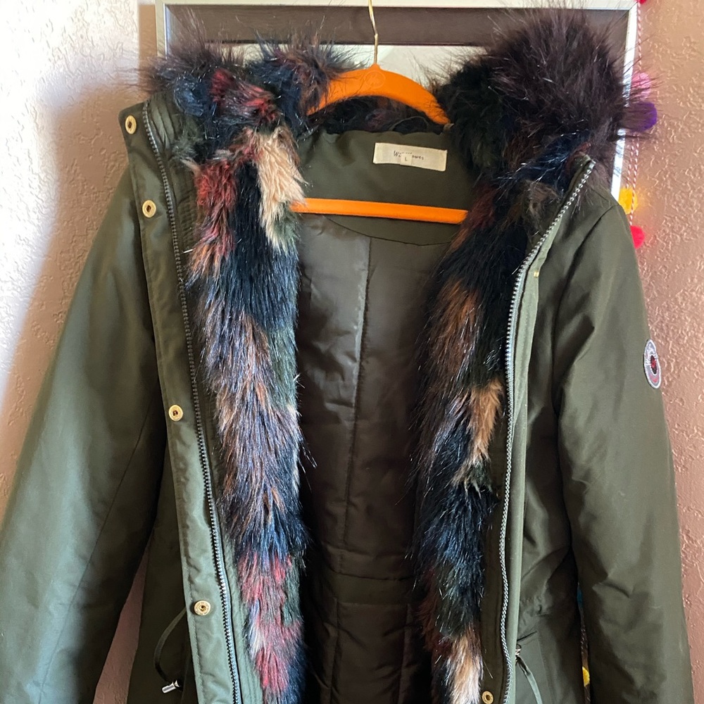 Like new Faux fur lined jacket